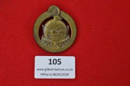 German carnival badge, circular openwork form featuring stylised jester’s head, inscribed “3 Tage