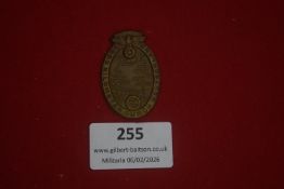 German commemorative badge, oval form featuring map detail and inscription “Deutscher