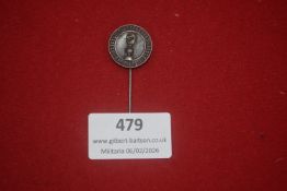 German silvered metal stick pin badge for the Ostdeutscher Schachkongress, dated Danzig 1911,