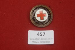 Third Reich German Red Cross (Deutsches Rotes Kreuz) badge, circular enamelled example with red