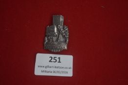 German regional hiking badge depicting castle ruins and foliage, inscribed “Pfalzwanderung Annweiler