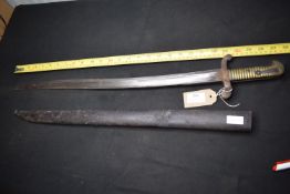 French Model 1874 Gras bayonet, single-edged blade with broad fuller, stamped “B 84” to the ricasso,