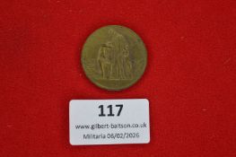 German Weimar-era inflation commemorative medal, circular bronze issue depicting allegorical