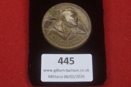 Third Reich Winterhilfswerk (WHW) Führer Dank medal, dated 1933–1934, bronze-toned example featuring