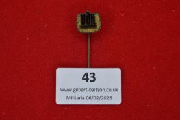German NSK Deutschland stickpin badge, gilt and black enamelled example with stylised “NSK”