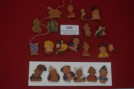 A large mixed group of German WHW ceramic figures and character busts, including named heads,