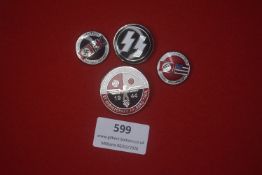 Third Reich group of four political and friendship badges, including international friendship and