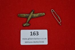 German aviation commemorative badge, cast in the form of a single-engine aircraft and inscribed “