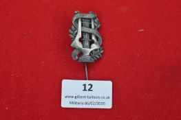 German Saxon Sängerbund (S.B. Sachsen) commemorative stickpin, silvered example featuring lyre