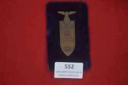 German NSDAP Hitler-Tag Osnabrück 24.7.1932 commemorative badge, elongated shield-shaped bronze