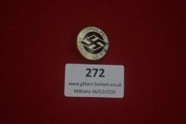 German NS-Studenten-Kampfhilfe badge, black enamel swastika within a white enamel border and gilt