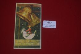 German Third Reich period propaganda postcard or small poster, titled “Deutsche Weihnacht allen