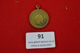 German Imperial commemorative medal, circular bronze issue with suspension loop, bearing the bust of