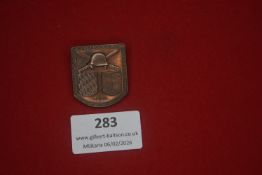 German Third Reich commemorative tinnie, bronze-toned example marked “Württemberg Kriegstreffen in