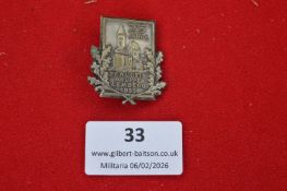 German Pfälzerwald-Verein Ortsgruppe Lemberg commemorative badge, silvered example depicting