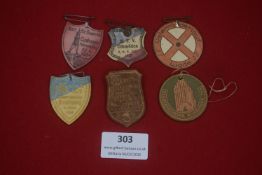 A mixed group of German cardboard and printed event badges (tinnies), pre-war period, including