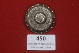 Third Reich NS-Frauenschaft Gau Franken membership badge, circular silvered example with central