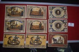 A group of German Notgeld issued by the Delitzsch von Lütjencron-Gesellschaft, Altrahlstedt,