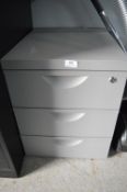*Grey Metal Three Drawer Filing Cabinet