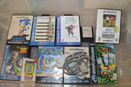 Selection of Vintage Sega Games Including Sonic, EA Sports Soccer, Tiny Toon, Donkey Kong, etc. plus