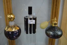 3x Glass Scent Bottles