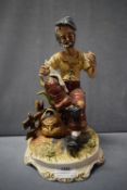 Vintage Capodimonte Italian Figurine of a Man Reading