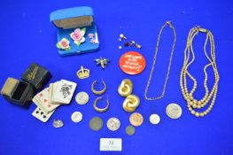 Costume Jewellery, Coins, Badges, etc.