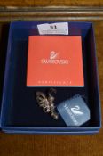 Swarovski Crystal White Metal Brooch with Packaging and Certification