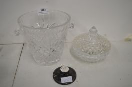 Lead Crystal Bucket and Trinket Box, etc.