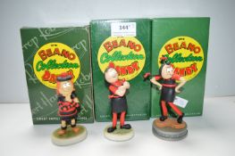 3x Small Robert Harrop Beano and Dandy Collection Resin Figurines - 2x Beryll the Peril, and 1x