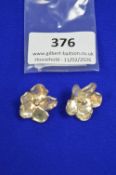 Pair of Sterling Silver Floral Ear Stud ~5.7g