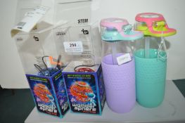 *2x Wonder Sphere Hover Ball, and 2x Water Bottles