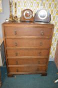 Oak Chest of Five Drawers