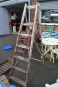 Five Tread Wooden Step Ladder