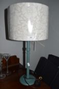*Painted Table Lamp with Cream Floral Shade