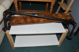 *Coffee Table, and Industrial Metal Style Shelving (one shelf only)