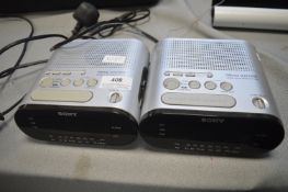 2x Sony Dream Machine Radio Alarm Clocks