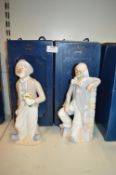 Pair of Cascades of Spain Porcelain Clown Ornaments