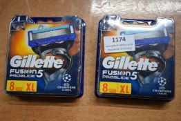2x Gillette Fusion 5 Pro Glide Razor Blades 8pk