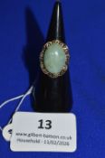9ct Gold & Jadeite Ring Size: N ~4.9g gross
