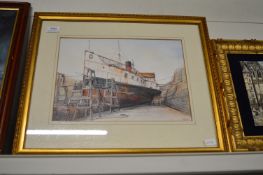 Framed Artwork of Lincoln Castle Trawler by R Bell