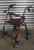 Red Framed Mobility Walker and Seat
