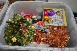 Large Tub of Various Christmas Ornaments