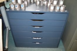 *Blue Painted Six Drawer Plans Chest