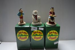 3x Small Robert Harrop Beano and Dandy Collection Resin Figurines - Rodger the Dodger, Chips, and