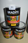 *3x 1L of Bradite Fasttrac Gloss Base A