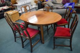 Oval Mahogany Extending Dining Table with 6x Chairs by Merryweather & Sons of London