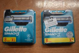 2x Gillette Mach 3 Turbo Razor Blades 8pk