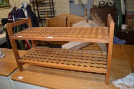 Small Two Tier Wooden Lattice Shelf