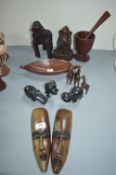 Carved Wooden African Animals etc.